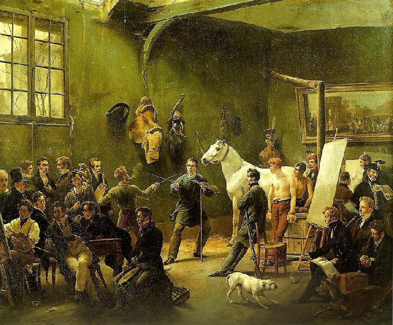Horace Vernet l' atelier du peintre France oil painting art